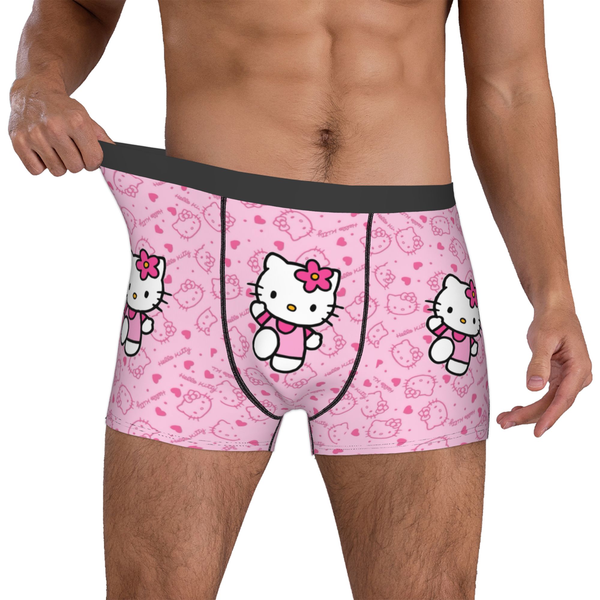 Boxer Shorts Modal - ملابس داخلية نسائية بطباعة قطط وردية
