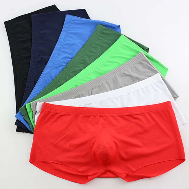 Boxer Shorts Modal - الرجال الجليد الحرير سلس الملابس الداخلية